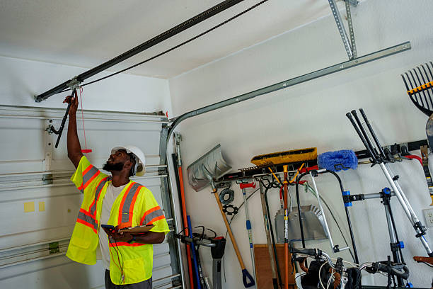 Professional Garage Door Panel Replacement technician working in Saline, MI